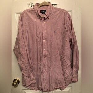 Ralph Lauren Size L Blake Button Down Shirt Pink Blue